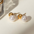 Brincos Unio VIATRIX – brincos bola dourada com pérola