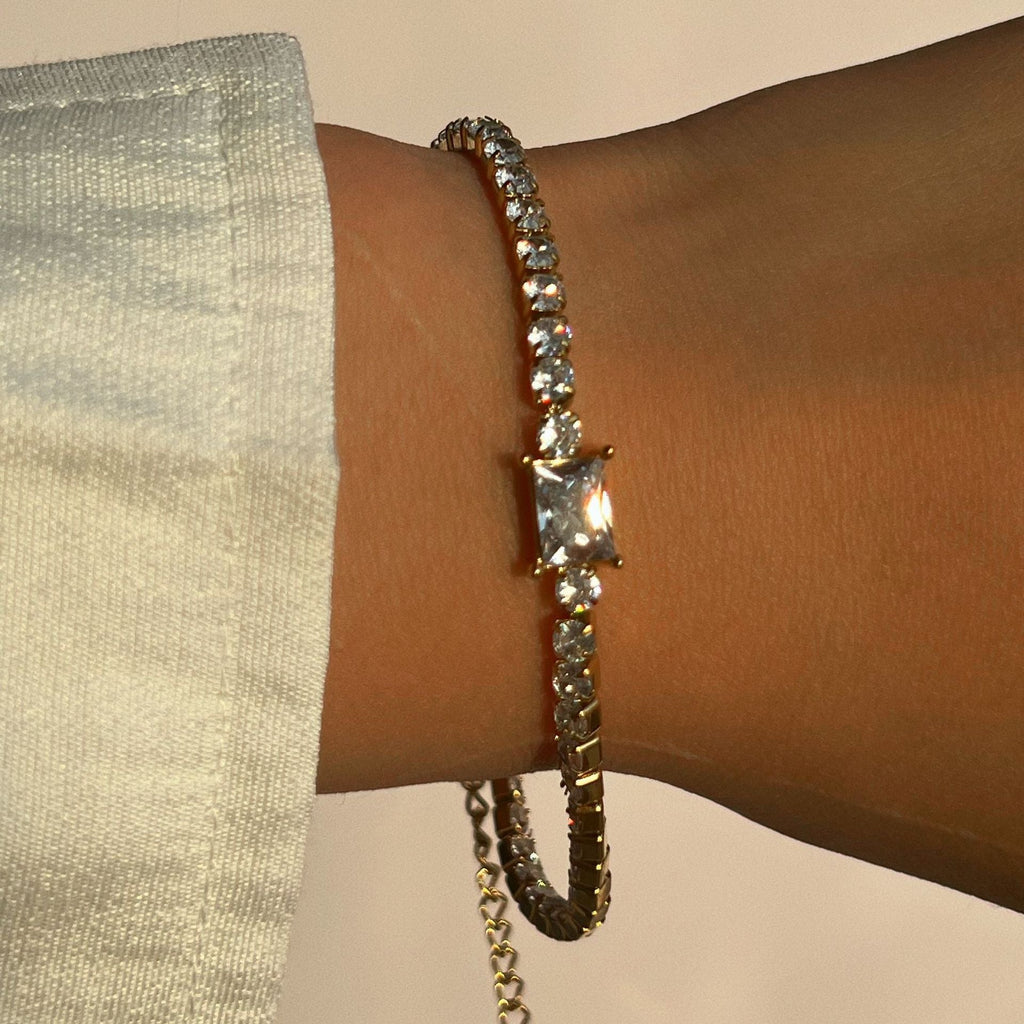 Pulseira Astra VIATRIX usada – pulseira ténis dourada