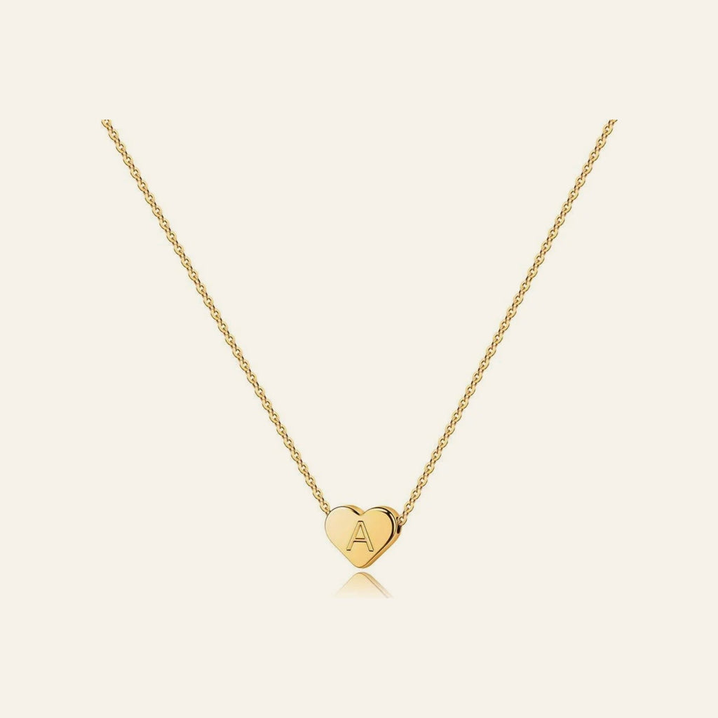 Colar Littera VIATRIX – colar coração com inicial, banho dourado