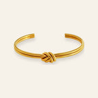 Pulseira Nodus VIATRIX – pulseira rígida com nó banhada a ouro