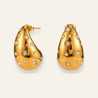 Brincos Stella VIATRIX – brincos gota com brilhantes dourados